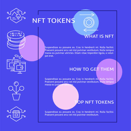NFT tokens banner template with place for textのイラスト素材