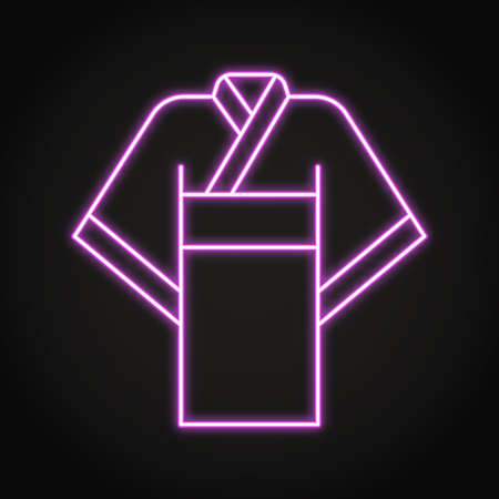 Kimono neon icon in line styleのイラスト素材