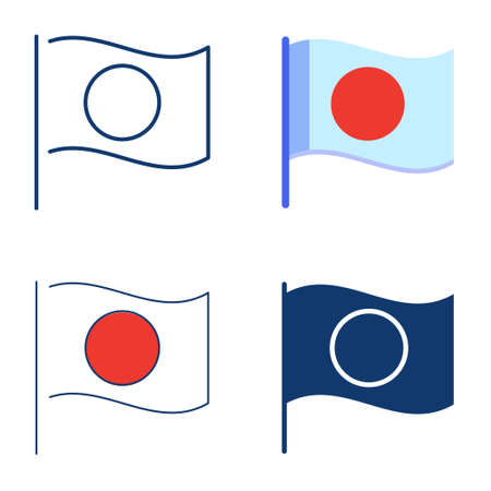 Flag of Japan icon setのイラスト素材