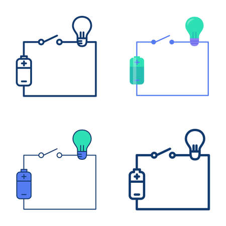 Electric circuit scheme icon setのイラスト素材