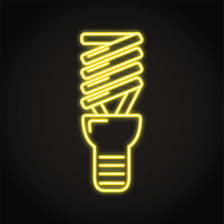 Energy saving light bulb neon iconのイラスト素材