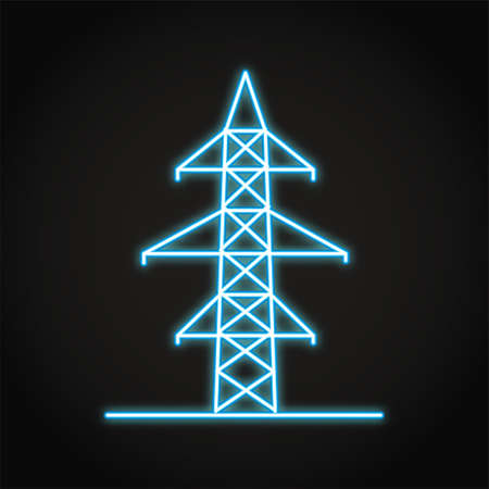 Neon electric power transmission towerのイラスト素材