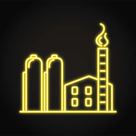 Neon natural gas plant iconのイラスト素材