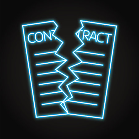 Contract break neon icon in line styleのイラスト素材
