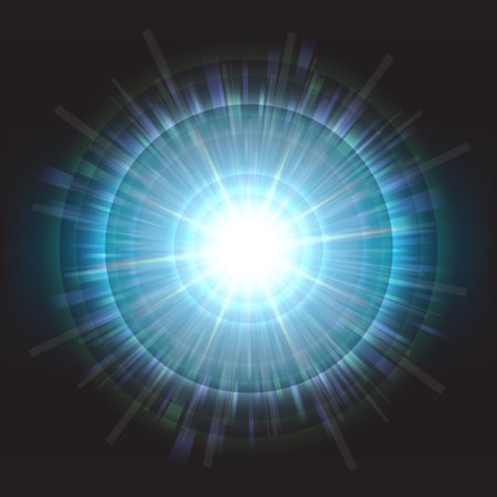 Blue explosion on dark backgroundのイラスト素材