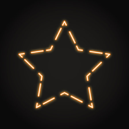 Neon orange shining star frameのイラスト素材