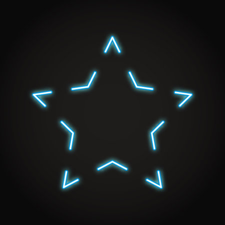 Neon blue shining star frameのイラスト素材