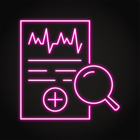 Medical diagnostics neon icon in line styleのイラスト素材