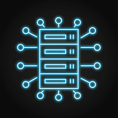 Big data neon icon in line styleのイラスト素材