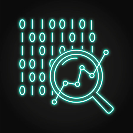 Data analysis neon icon in line styleのイラスト素材