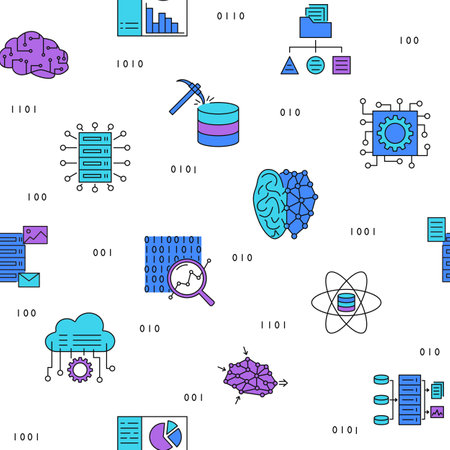 Machine learning line seamless patternのイラスト素材