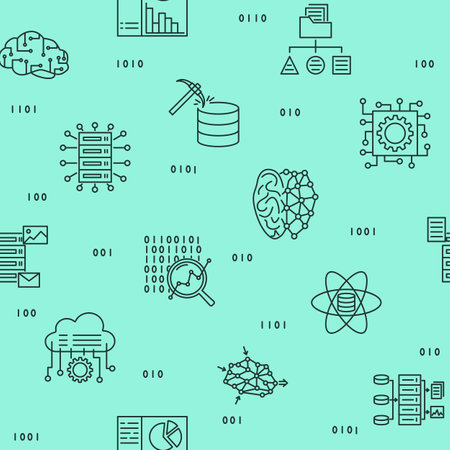 Deep learning line seamless patternのイラスト素材