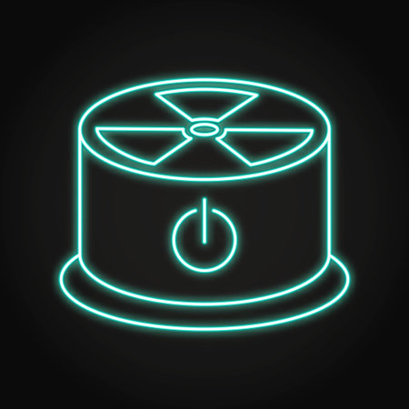 Nuclear button neon line iconのイラスト素材