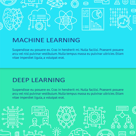 Machine learning and deep learning posterのイラスト素材