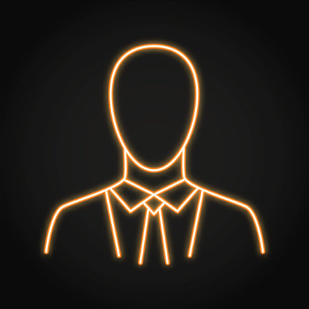 Businessman neon icon in line styleのイラスト素材