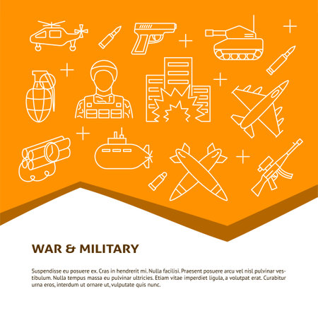 War and military banner with place for textのイラスト素材