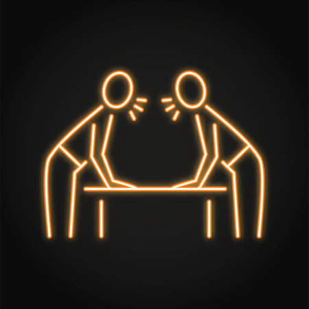 Quarrel neon icon in line styleのイラスト素材