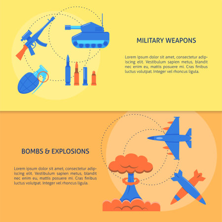 Military weapons flyer templates with place for textのイラスト素材