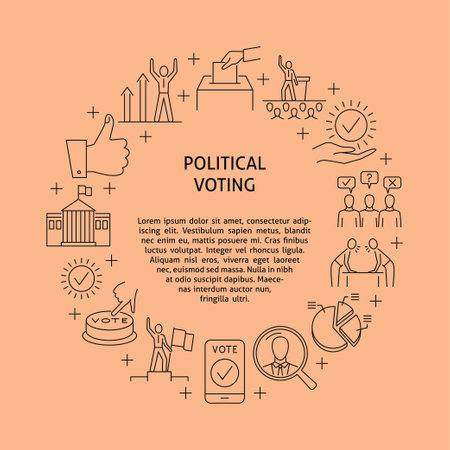 Elections and voting round bannerのイラスト素材
