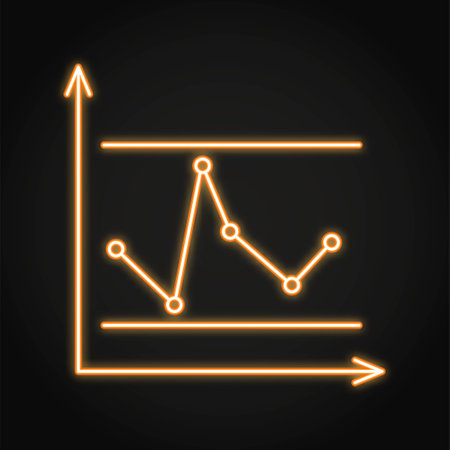 Control chart neon line iconのイラスト素材