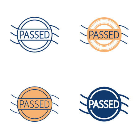 Control passed stamp icon setのイラスト素材