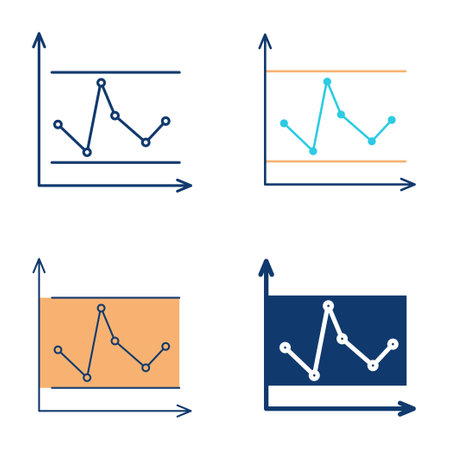 Control chart icon set in flat and line styleのイラスト素材