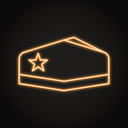 Soviet garrison cap neon iconのイラスト素材