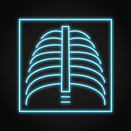 X-ray image neon line icon