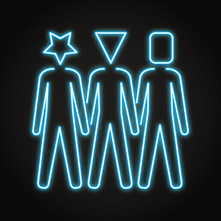 Diversity and inclusion neon iconのイラスト素材