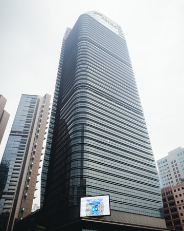 Jakarta, Indonesia - September 2022: The building on Jalan Sudirman, Jakarta as seen from the...