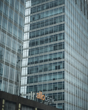 Jakarta, Indonesia - September 2022: The building on Jalan Sudirman, Jakarta as seen from the...