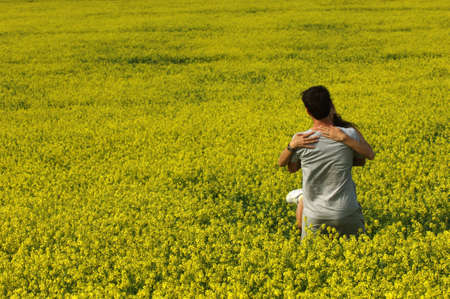 Love story. Running along the river, splashingの写真素材