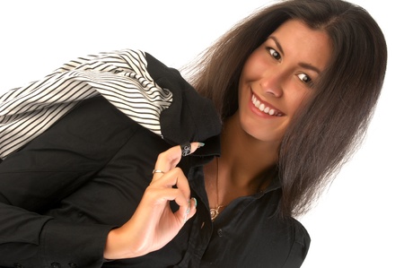 Woman shot in the studio, a good moodの写真素材