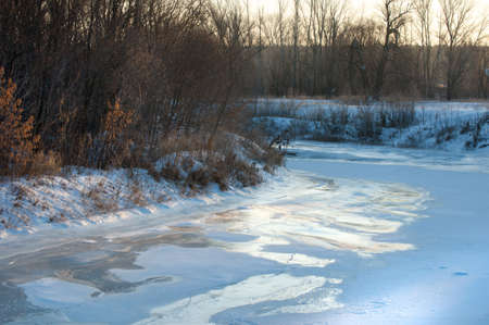 River winter in Russia  Tatarstan Kamaの写真素材