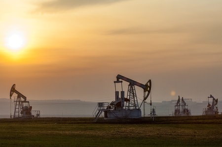 Oil rocking spring. Tatarstan, Russia