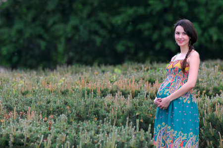 Girl pregnant  The guy caresの写真素材