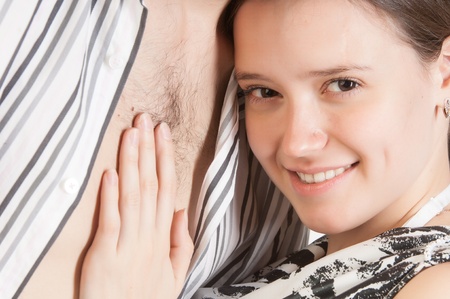 family photographed in the studioの写真素材