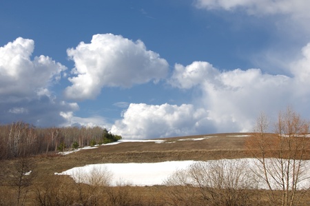 Last spring snowの写真素材