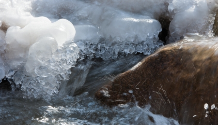 Ice on the river in the Spring.  southern Kazakhstan. の写真素材