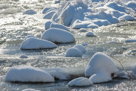 River ice. river in winter. winter creek. の写真素材