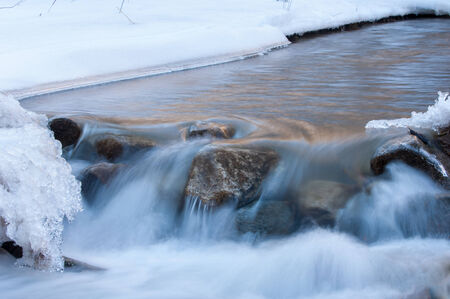 River ice. river in winter. winter creek. の写真素材