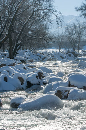 River ice. river in winter. winter creek. の写真素材