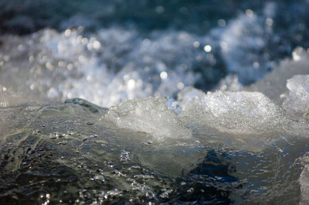River ice. river in winter. winter creek. の写真素材