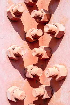 Texture bolts nuts. Photographed on the energy post の写真素材