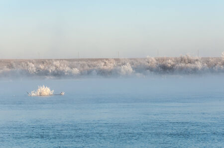 River ice. river in winter. winter creek. の写真素材