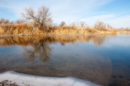 River ice. river in winter. winter creek. の写真素材
