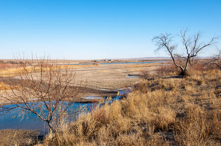 River ice. river in winter. winter creek. の写真素材