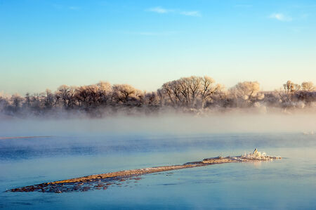 River ice. river in winter. winter creek. の写真素材