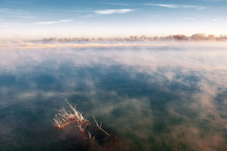 River ice. river in winter. winter creek. の写真素材