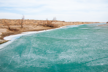spring, the last ice on the river needle. の写真素材